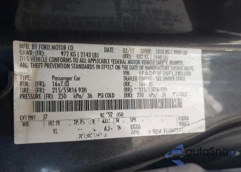 2015 Ford Focus Se z USA, uszkodzony, nr VIN 1FADP3F29FL250356